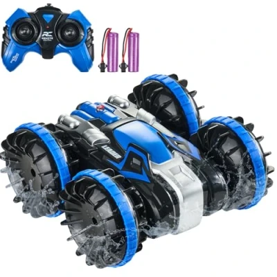 Abbildung von VEVOR Amphibisches Ferngesteuertes Auto 4WD 24G Spielzeugauto Stunt RC Blau