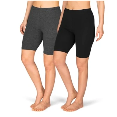 Abbildung von SES Kurze Radlerhose Damen 2er Pack schwarz/anthrazit 40/42 aus Baumwolle/Bequeme Radlerhose/Radlerhose Baumwolle mit perfektem Sitz/Geeignet als kurz für Kleid