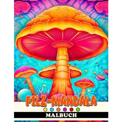Abbildung von Pilz Mandala Malbuch: Großartige Ausmalbilder mit atemberaubenden Illustrationen für Jugendliche und Erwachsene zum Spaß haben Entspannen Geschenkideen Männer Frauen