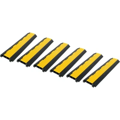 Abbildung von 6X Pronomic Protector 2 100L V3 Kabelbrücke Kanal mit V Steckverbindung 100 x 25 5 cm Kabelkanal aus Kunststoff für Veranstaltungen Überfahrschutz Boden Schwarz/Gelb