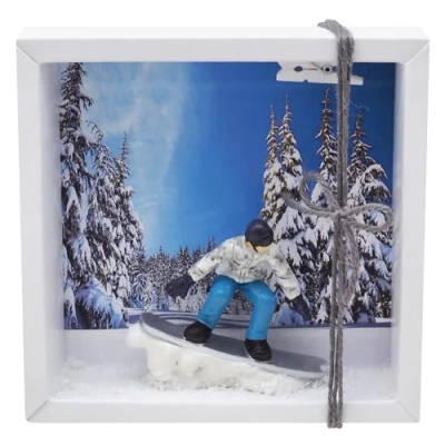 Abbildung von ZauberDeko Geschenkbox Geldgeschenkverpackung Snowboarder Gutschein Winterurlaub Geschenk