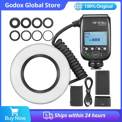 Abbildung von Godox MF R76C R76N R76S TTL HSS 2,4G Wireless Makro LED Ring Licht Speedlite Blitzlicht für Canon Nikon Sony Kamera