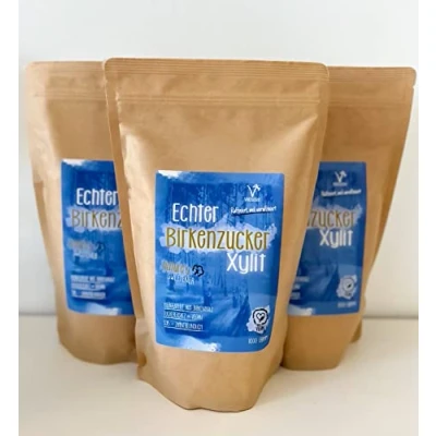 Abbildung von Echter Birkenzucker Xylit, Natürlicher Zuckerersatz Ohne Mais Aus Finnland EU Qualität (3 x 1000g) vom Kräuterladen.com
