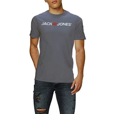 Abbildung von JACK &amp; JONES Herren JJECORP Logo Tee SS Crew Neck NOOS 12137126, Grisaille/White REG, XS