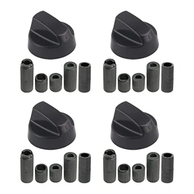 Abbildung von CAM2 Universal Bedienknebel,4er Pack Schwarz Kontrollknöpfe für Backofen Kochfeld,für alle Arten von Backöfen, Herden &amp; Kochfeldern, 6 bis 11.5 mm,Schwarz