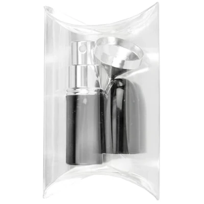 Abbildung von Fantasia Taschenzerstäuber in Geschenkset, nachfüllbar für 4ml mit Trichter, Parfum Zerstäuber zuhause und unterwegs, Schwarz