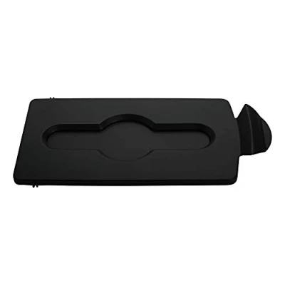 Abbildung von Rubbermaid Commercial Products Recycling Station Stream Topper, geschlossener Deckel, Schwarz