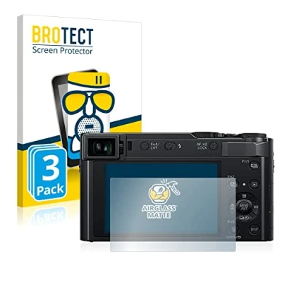 Abbildung von BROTECT Entspiegelungs Schutzglas für Panasonic Lumix DC TZ202 / TZ202D (3 Stück) Schutz Folie Panzerfolie Glas Matt [Kratzfest 9H, Anti Reflex]