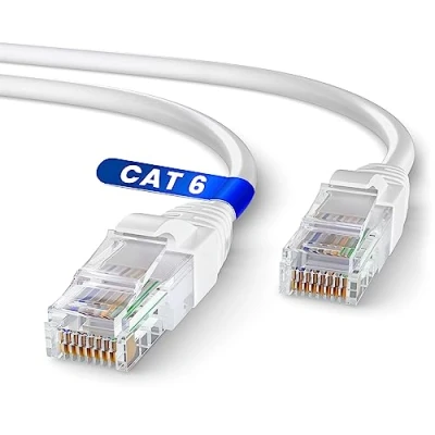 Abbildung von Mr. Tronic 25m Ethernet Netzwerkkabel, Cat 6 LAN Netzwerkkabel mit RJ45 Anschlüssen für schnelle &amp; zuverlässige Internetverbindung, AWG24 Patchkabel 1Gbps UTP Cat6 CCA (25 Meter, Weiß)