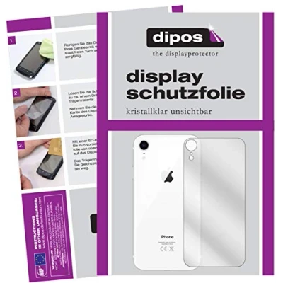 Abbildung von dipos I 2X Schutzfolie klar kompatibel mit Apple iPhone XR Rückseite Folie Displayschutzfolie