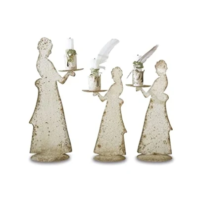 Abbildung von Mirabeau Kerzenständer 3er Set Chanler antikweiß