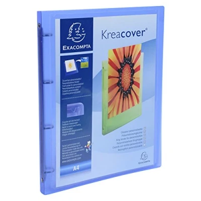 Abbildung von 12 x Exacompta Ringbuch Kreacover A4 4 Ringe 15mm transluzent blau