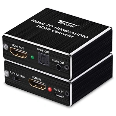 Abbildung von Tendak HDMI Audio Extractor, Splitter 4K zu SPDIF TOSLINK Optical und 3,5mm Stereo Converter Adapter 1.4 für Blue Ray Player PC PS4