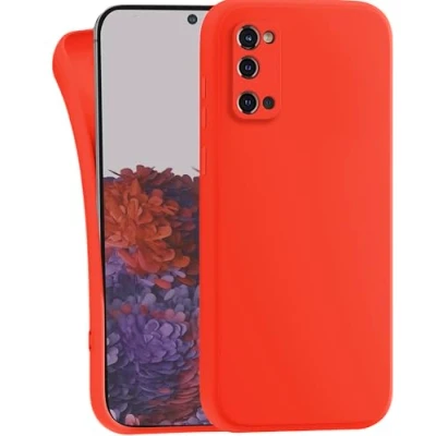 Abbildung von MyGadget Hülle für Samsung Galaxy S20 robuste Silikon Schutzhülle TPU Case Slim Silikonhülle Back Cover Kratzfest Handyhülle Matt Orange