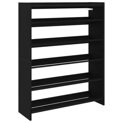 Abbildung von vidaXL Schuhregal Schwarz 80x25x100 cm Holzwerkstoff, Schuhschrank, Schuhaufbewahrung, Schuhe Organizer, Aufbewahrung, Schrank