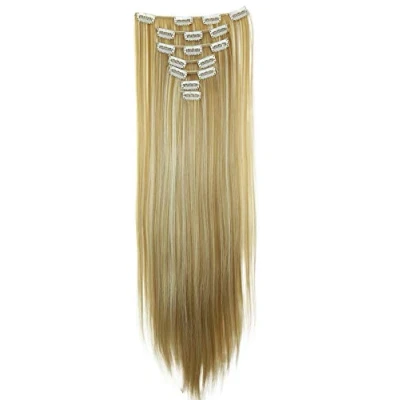 Abbildung von CAISHA XL 60cm 7 Teile Set CLIP IN EXTENSIONS Jenny Haarverdichtung Haarverlängerung Glatt Blond Mix CE14