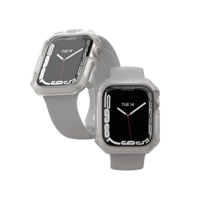 Abbildung von Urban Armor Gear Scout Case für Apple Watch 9/8/7 Hülle [Sturz und stoßsicher, nach US Militärstandard, Robust Passgenau, Displayschutz durch erhöhten Rand] Frosted Clear