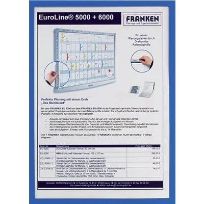 Abbildung von FRANKEN Dokumentenhalter Frame It X tra!Line, DIN A3, magnetisch, blau, ITSA3M 03