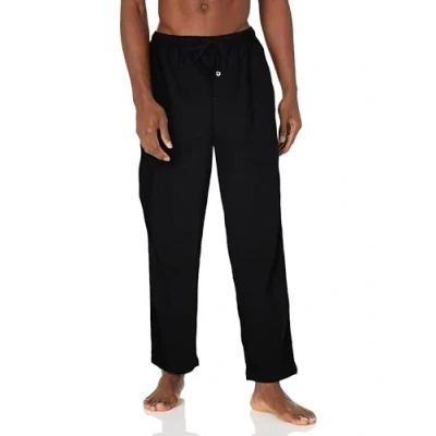 Abbildung von Amazon Essentials Herren Pyjamahose aus Flanell (erhältlich in Big &amp; Tall), Schwarz, L
