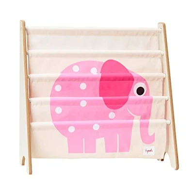 Abbildung von 3 Sprouts Bücherregal Kinderzimmer Holz Montessori für Kinder Elefant