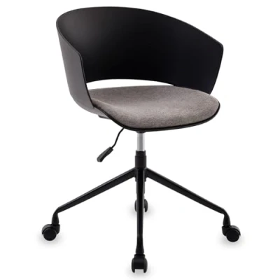 Abbildung von IDIMEX Drehstuhl DAGMA mit Rollen in schwarz Bürostühl höhenverstellbar Sitzpolster und Modernes Design für Home Office Büro
