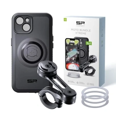 Abbildung von SP CONNECT Moto Bundle II Xtreme SPC+ kompatibel mit iPhone 14/13 Handyhalter für Motorrad Bike Moped Roller Gadget Halterung Navi