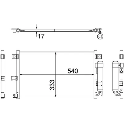 Abbildung von MAHLE ORIGINAL AC 507 000S Klimakondensator mit Trockner 16 10,15 557 MAZDA: MX 5 3