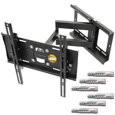 Abbildung von RICOO R23 F TV Wandhalterung, (bis 65 Zoll, schwenkbar neigbar ausziehbar Fernseher Halter universal VESA 400x400)