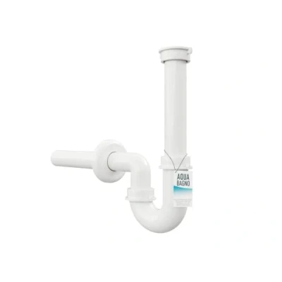 Abbildung von Aqua Bagno Siphon Röhrengeruchsverschluss Sifon für waschbecken Kunststoff weiss 1 1/4 Zoll dn 32mm flexibel einstellbar