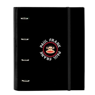 Abbildung von PAUL FRANK Campers Ringbuch mit 4 Ringen, 35 cm, 100 A4 Blättern, ideal für Kinder verschiedener Altersgruppen, bequem und vielseitig, Qualität Stärke, 27 x 3,5 32 Schwarz