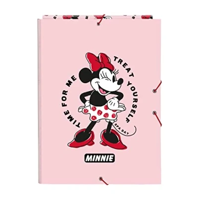 Abbildung von Minnie Mouse Me Time Folio Mappe mit 3 Klappen, ideal für Kinder jeden Alters, bequem und vielseitig, Qualität Strapazierfähigkeit, 26 x 36,5 cm, Hellrosa