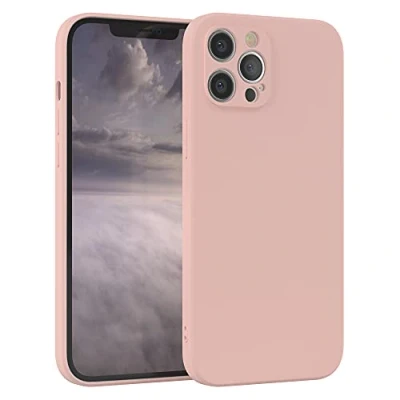 Abbildung von EAZY Case Silikonhülle für iPhone 12 Pro Max Hülle Silikon Altrosa weich stoßfeste Handyhülle Schutzhülle mit Kameraschutz Dünn Premium Schutz Cover TPU Bumper in Pastell Rosa