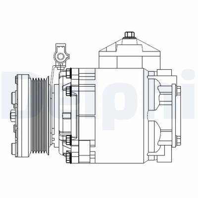 Abbildung von DELPHI CS20525 Kompressor Scroll PAG 56 mit Kompressoröl FORD: Transit Connect Mk1 Kastenwagen, Tourneo
