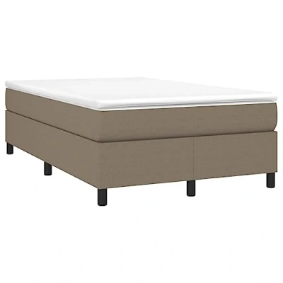 Abbildung von vidaXL Bettgestell, Polsterbett Bett für Schlafzimmer, Bettrahmen mit Lattenrost, Schlafzimmerbett Doppelbett, Taupe 120x200cm Stoff