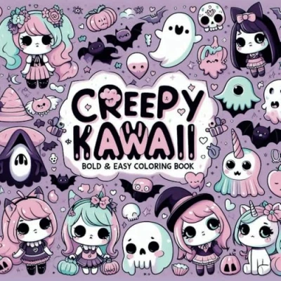Abbildung von Creepy Kawaii Bold and Easy Coloring Book: Cute Spooky Pastel Goth Simple Pages for Adults Teens: 50 Fun Relaxing ... Chibi Characters (Bold &amp; Easy, Band 2)