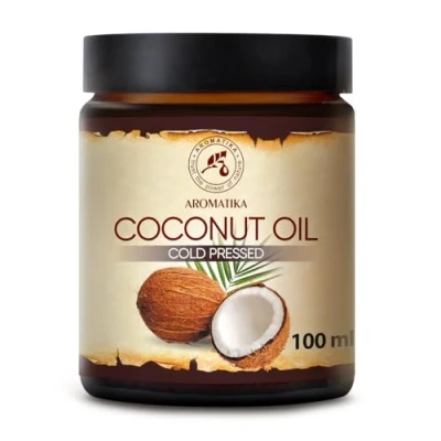 Abbildung von Kokosöl 100ml Cocos Nucifera Indonesien Kaltgepresst Reines Kokosnussöl Glastiegel Unraffiniert Intensive Pflege für Gesicht Körper Haare Haut Körperpflege Öl