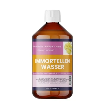 Abbildung von Nakobe Immortelle Hydrolat Bio 1000 ml Helichrysum italicum flower Water 100% naturrein Hautpflege