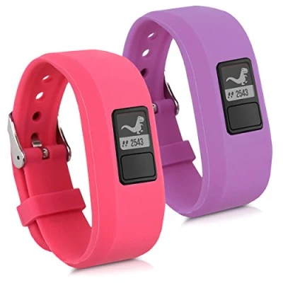 Abbildung von kwmobile Armband S kompatibel mit Garmin Vivofit jr. / 2 2x Fitnesstracker Sportarmband aus TPU und Silikon