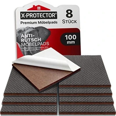 Abbildung von X Protector Antirutsch Pads 100 mm 8 Stück Gummi Selbstklebend Prämie Rutschhemmer für Möbel Ideal Anti rutsch Dicker Möbelstopper Antirutschpads &amp; Gegenstände!