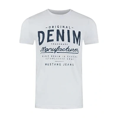 Abbildung von MUSTANG T Shirt Herren Printshirt Regular Fit (1 tlg) Kurzarm Tee mit Rundhalsausschnitt aus 100% Baumwolle