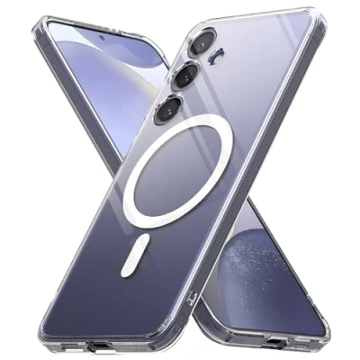 Abbildung von Ringke Fusion Magnetic Kompatibel mit Samsung Galaxy S24 Plus Hülle, Kratzfest Hart PC + Weich TPU Anti Gelb Transparente Handyhülle für Magnetisches Laden Clear