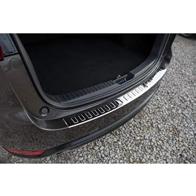 Abbildung von teileplus24 L594 Ladekantenschutz V2A Edelstahl kompatibel mit Mazda CX 5 2 2017 Abkantung, Farbe:Silber glänzend