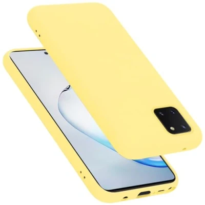 Abbildung von Cadorabo Hülle kompatibel mit Samsung Galaxy A81 / Note 10 LITE M60s Handyhülle für Case aus flüssigem Silikon stoßfeste dünne TPU Schutzhülle Liquid GELB