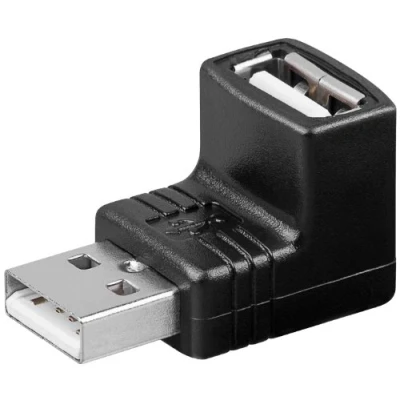 Abbildung von goobay 3er Set USB Adapter 90 abgewinkelt A Stecker zu Buchse schwarz