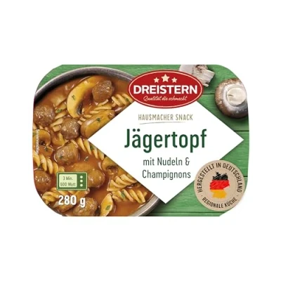 Abbildung von DREISTERN Jägertopf mit Nudeln &amp; Champignons 280g Hausmacher Snack Schnell und Einfach zubereitet