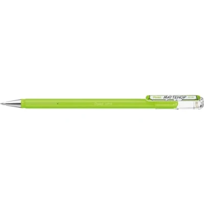 Abbildung von Pentel K110 VKX Mattehop Gel Tintenroller mit hochdeckender Tinte in mattem Finish, Modell Kappe, 1 Stück, gelb grün