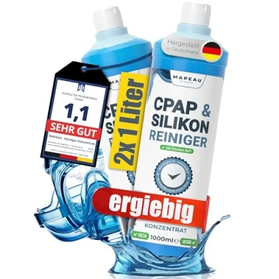 Abbildung von CPAP Schlauchreiniger 2 Liter Konzentrat I Reiniger, Schlauch Silikonreiniger zum reinigen Silikon Kunststoff Schläuche, hochergiebig, Mapeau (2 Liter)