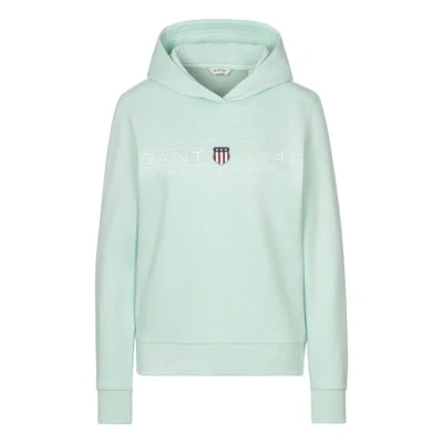 Abbildung von GANT Shield Hoodie Kapuzenpullover, Damen, Größe: XS, Faded mint