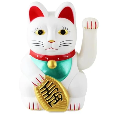 Abbildung von Freak Scene Superfreak Glückskatze Maneki Neko Winkekatze 18 cm weiß
