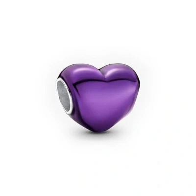 Abbildung von Pandora Charm Einhänger Damen Violettes Metallic Herz Sterling Silber 793337C01